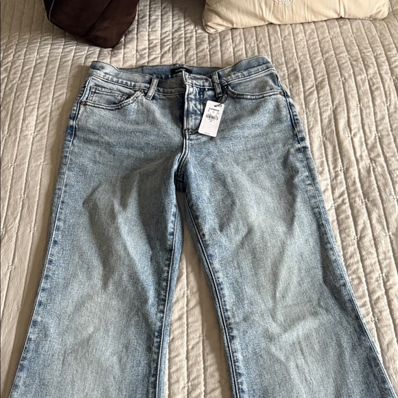 Express Light Blue Flare Jeans - Picture 1 of 4